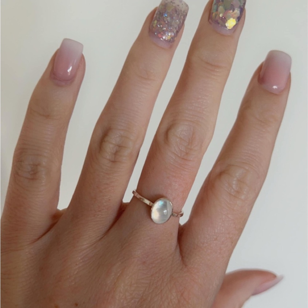 Rainbow Moonstone Rose Gold Ring. New. - Picture 7 of 13